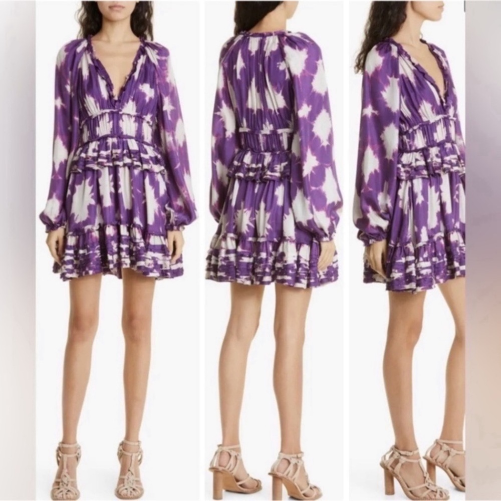 ULLA JOHNSON Emery silk Mini dress Sz 4